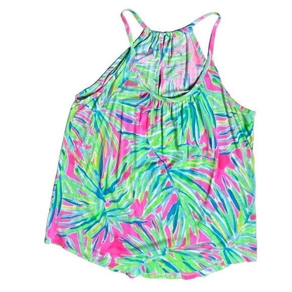 Lilly Pulitzer Lacy‎ Tank In Multi Surf Gypsy Sleeveless Green Pink sz MEDIUM - Picture 1 of 8